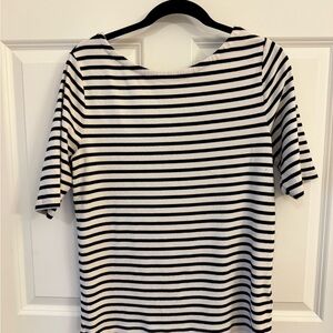 GAP Black and White Striped Short Sleeve Tee
